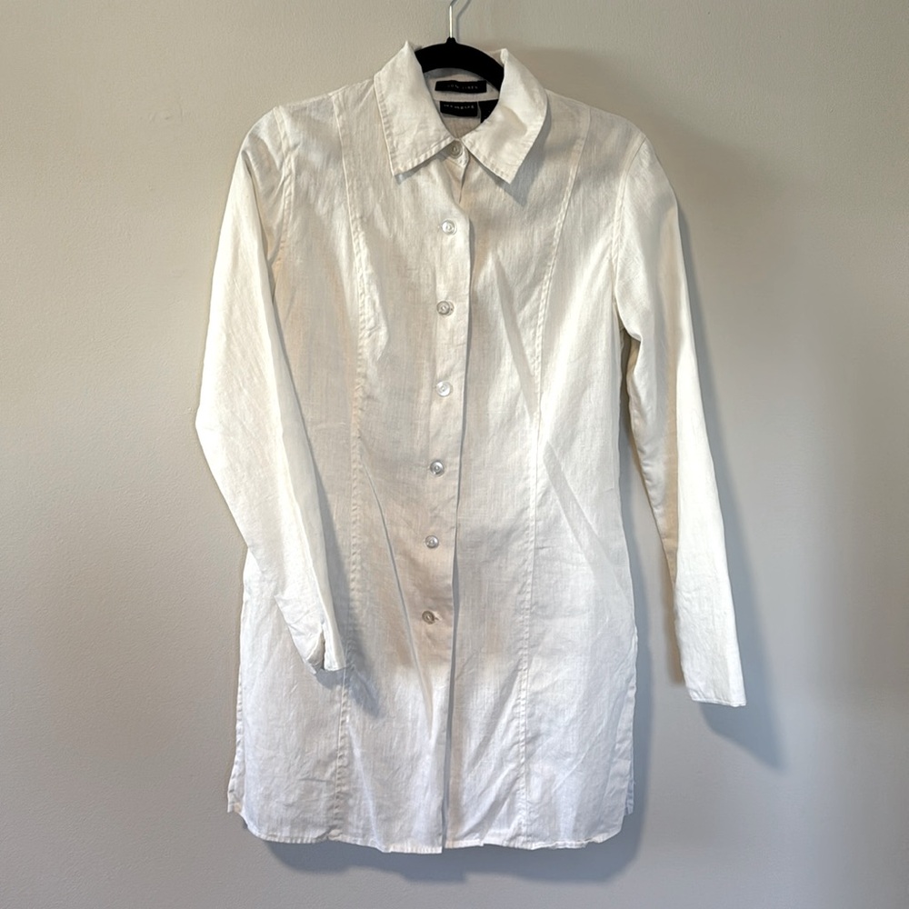 George 100% Linen Long Button Down Top